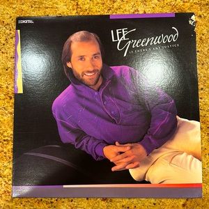 VINTAGE 💿 AUTOGRAPHED 1987 LEE GREENWOOD “IF THERE’S ANY JUSTICE” ALBUM